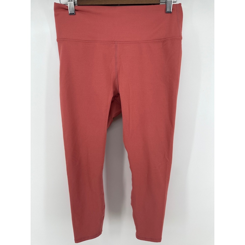Fabletics‎ PowerHold Cropped Leggings Coral Lattice Back Activewear Workout